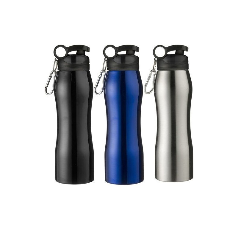 Gourde en acier inoxydable personnalisée de 750 ml - Giovanni Matières : acier inoxydable Couleurs : argenté impression haute dé