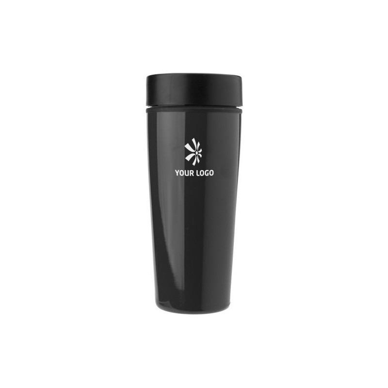 Mug isotherme double paroi personnalisé Elisa - Cadeau idéal pas cher Matières : acier inoxydable Couleurs : noir goodies entrep