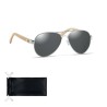 Lunettes de soleil s en bambou personnalisées - Protection UV400 HONIARA Matières : bambou Couleurs : noir personnalisable avec 