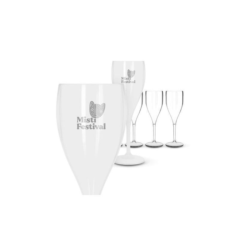 Flûte à Champagne Réutilisable Éco-responsable en Plastique Tritan 16 cl - Ras Bord personnalisation rapide en France