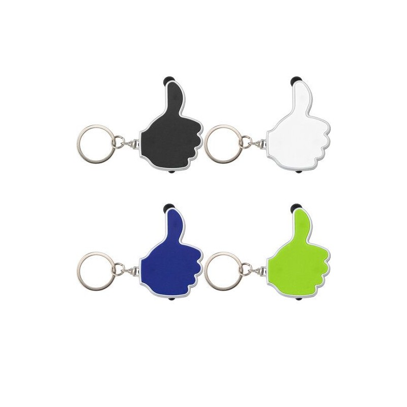 Porte-clés torche personnalisable Melvin Matières : acier Couleurs : blanc objet promotionnel éco-responsable