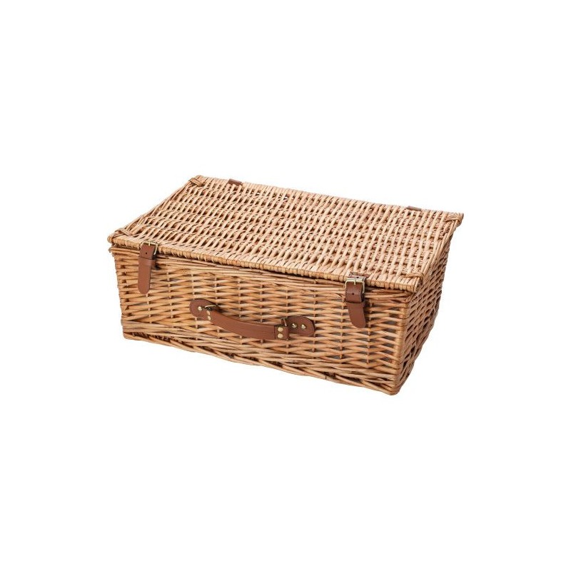 Panier pique-nique en osier personnalisé pour 4 personnes - Levin Matières : bois Couleurs : brun personnalisable avec votre log