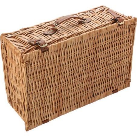 Panier pique-nique en osier personnalisé pour 4 personnes - Levin Matières : bois Couleurs : brun goodies publicitaire événement