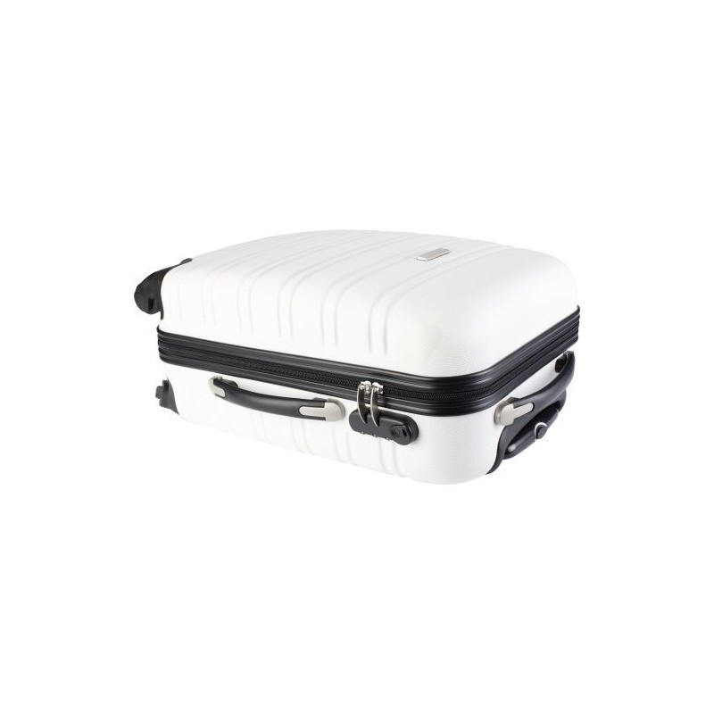 Trolley rigide  en ABS - Serafina Matières : aluminium Couleurs : blanc impression logo haute qualité