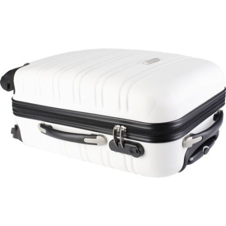 Trolley rigide  en ABS - Serafina Matières : aluminium Couleurs : blanc impression logo haute qualité