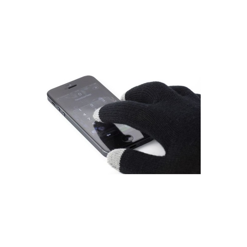 Gants Pratiques à Écran Tactile avec 3 Embouts - Elena Matières : acrylique Couleurs : noir personnalisable avec votre logo