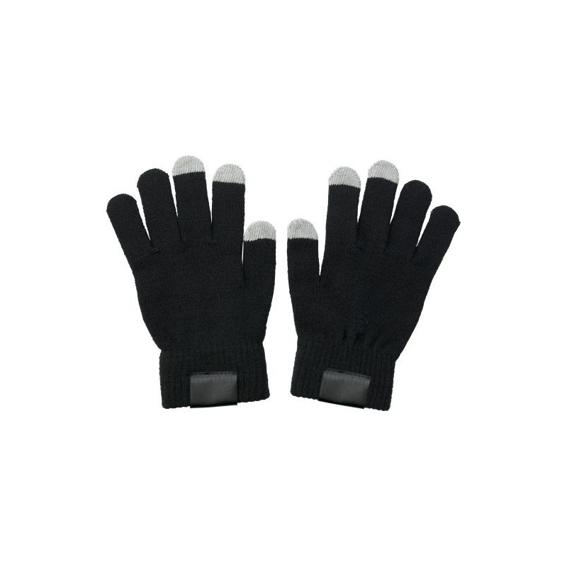 Gants Pratiques à Écran Tactile avec 3 Embouts - Elena Matières : acrylique Couleurs : noir cadeau entreprise pas cher
