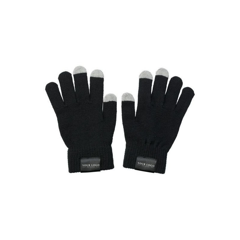 Gants Pratiques à Écran Tactile avec 3 Embouts - Elena Matières : acrylique Couleurs : noir goodies publicitaire événementiel