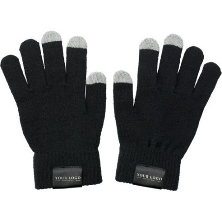 Gants Pratiques à Écran Tactile avec 3 Embouts - Elena Matières : acrylique Couleurs : noir goodies publicitaire événementiel