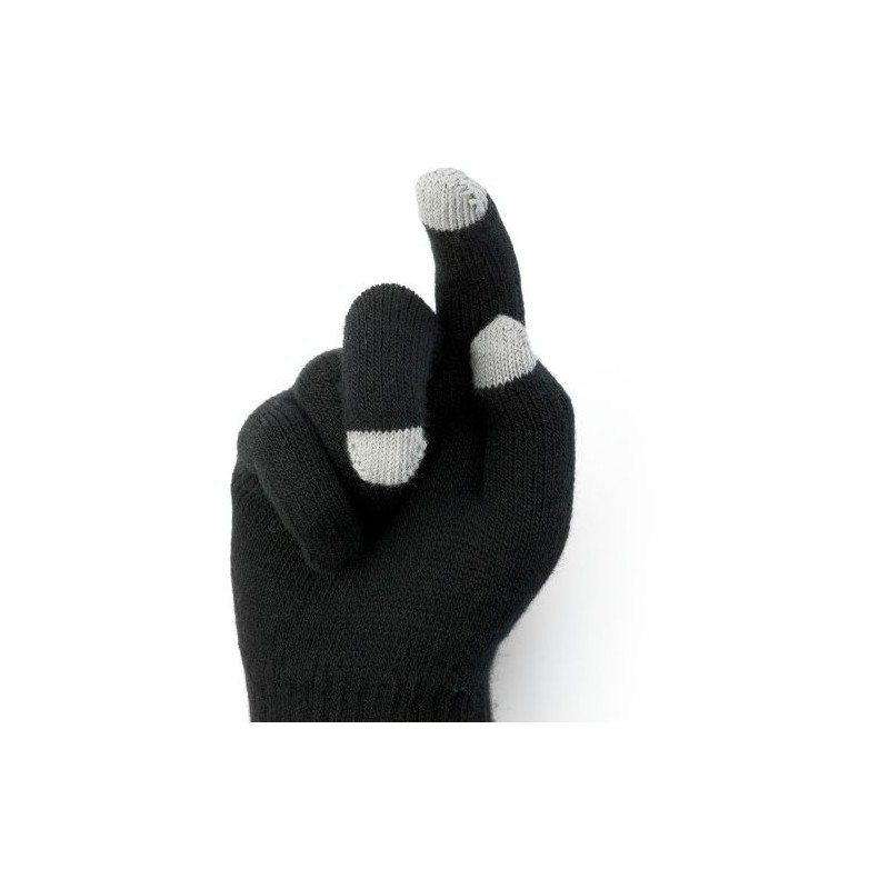 Gants Pratiques à Écran Tactile avec 3 Embouts - Elena Matières : acrylique Couleurs : noir impression haute définition