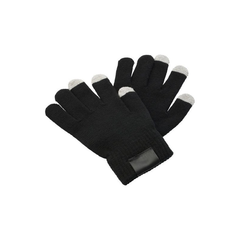 Gants Pratiques à Écran Tactile avec 3 Embouts - Elena Matières : acrylique Couleurs : noir marquage laser ultra précis