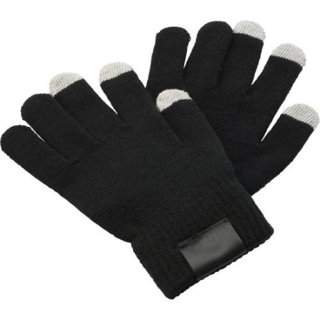 Gants Pratiques à Écran Tactile avec 3 Embouts - Elena Matières : acrylique Couleurs : noir marquage laser ultra précis