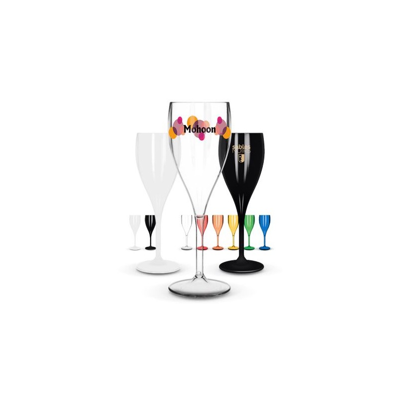 Flûte à Champagne Réutilisable Éco-responsable en Plastique Tritan 16 cl - Ras Bord goodies publicitaire événementiel