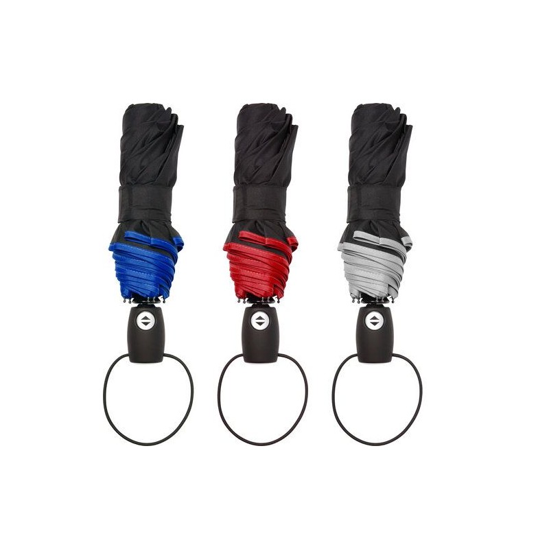 Parapluie pliable tempête personnalisé Ben Matières : pongée Couleurs : gris clair impression haute définition