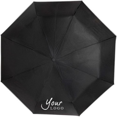 Parapluie pliable tempête personnalisé Ben Matières : pongée Couleurs : gris clair cadeau affaires élégant
