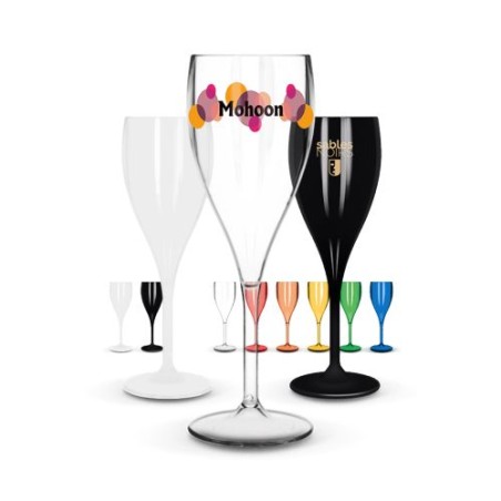 Flûte à Champagne Réutilisable Éco-responsable en Plastique Tritan 16 cl - Ras Bord cadeau entreprise pas cher