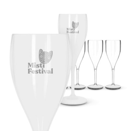Flûte à Champagne Réutilisable Éco-responsable en Plastique Tritan 16 cl - Ras Bord impression haute définition