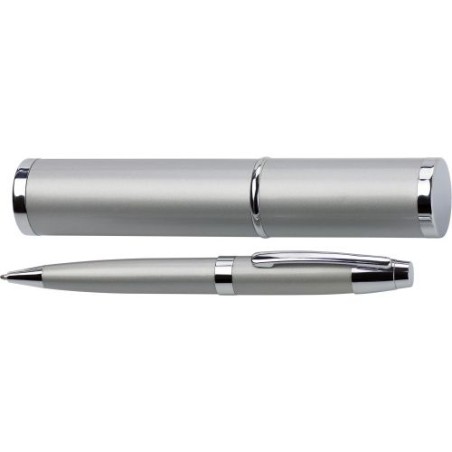 Stylo bille assorti personnalisé dans un tube Mark Matières : métal Couleurs : noir cadeau collaborateur premium