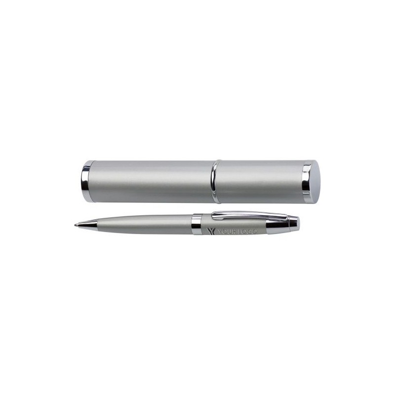 Stylo bille assorti personnalisé dans un tube Mark Matières : métal Couleurs : noir accessoire événementiel unique