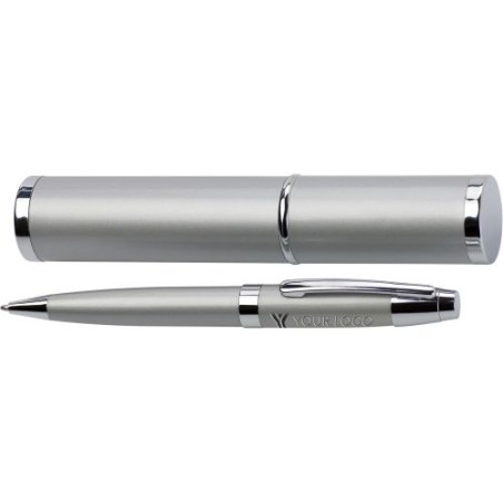 Stylo bille assorti personnalisé dans un tube Mark Matières : métal Couleurs : noir accessoire événementiel unique