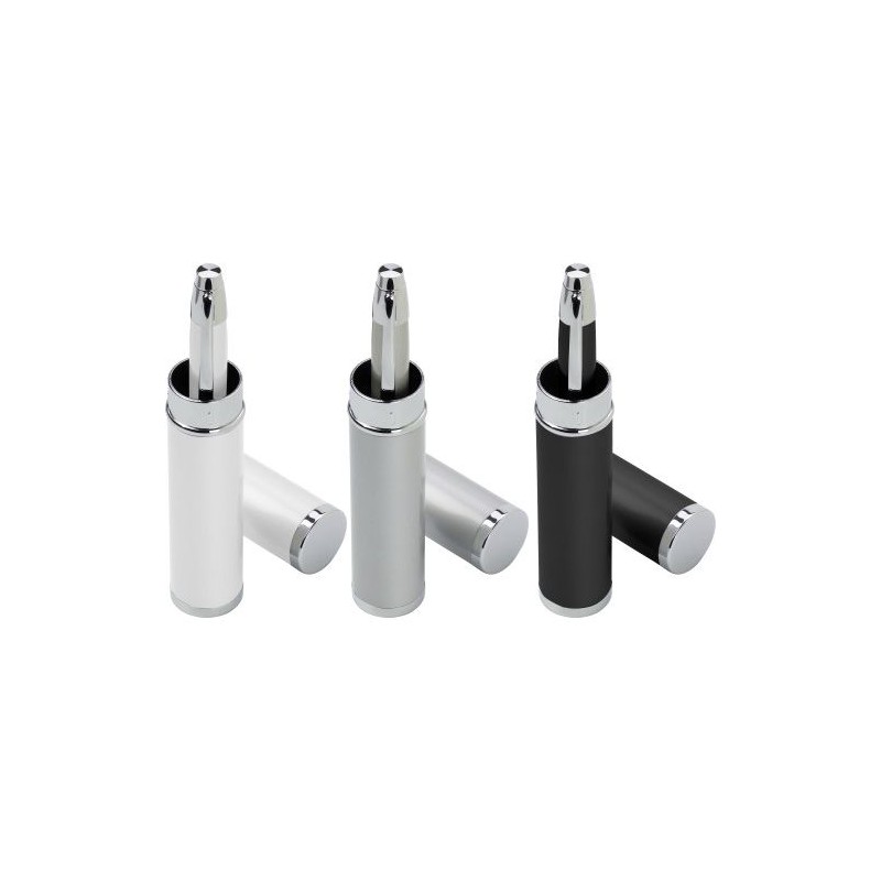 Stylo bille assorti personnalisé dans un tube Mark Matières : métal Couleurs : noir personnalisation sur mesure