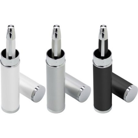 Stylo bille assorti personnalisé dans un tube Mark Matières : métal Couleurs : noir personnalisation sur mesure
