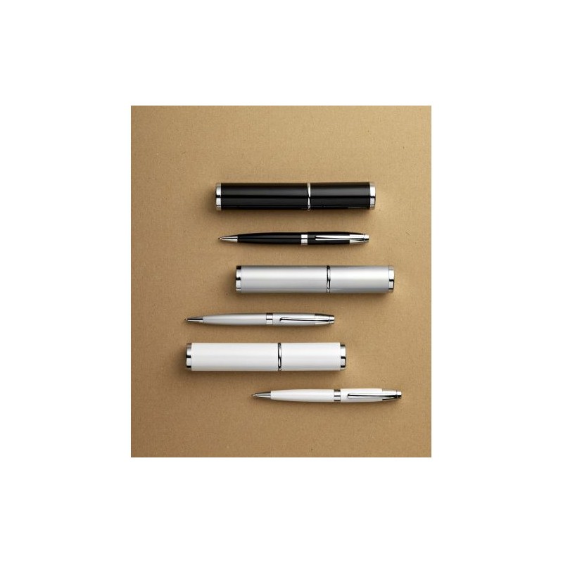Stylo bille assorti personnalisé dans un tube Mark Matières : métal Couleurs : noir personnalisable avec votre logo