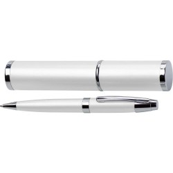 Stylo bille assorti personnalisé dans un tube Mark Matières : métal Couleurs : blanc personnalisable avec votre logo