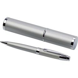 Stylo bille assorti personnalisé dans un tube Mark Matières : métal Couleurs : argenté impression logo haute qualité