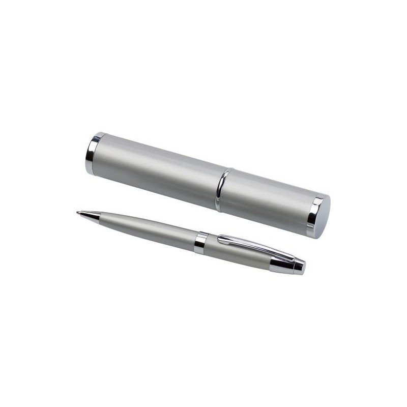 Stylo bille assorti personnalisé dans un tube Mark Matières : métal Couleurs : argenté impression logo haute qualité