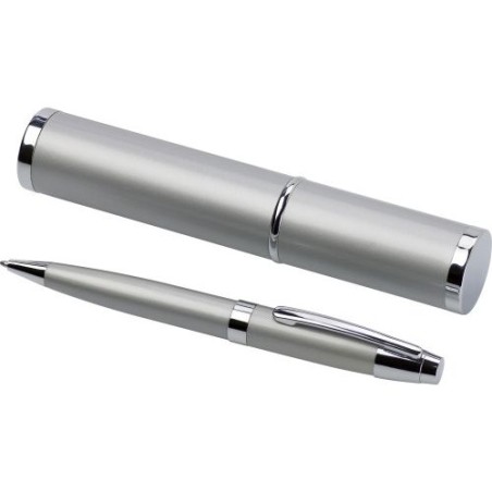 Stylo bille assorti personnalisé dans un tube Mark Matières : métal Couleurs : argenté impression logo haute qualité