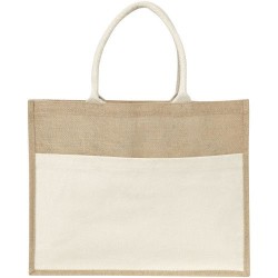 Sac  en toile de jute pratique personnalisé Livvie Matières : coton Couleurs : naturel