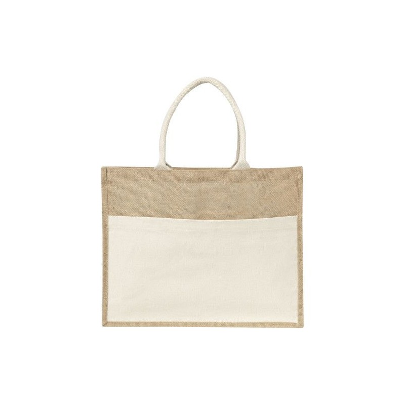 Sac  en toile de jute pratique personnalisé Livvie Matières : coton Couleurs : naturel