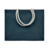Sac Shopping Éco-responsable Personnalisé en Jute Élégant AURA Matières : jute Couleurs : bleu goodies publicitaire événementiel
