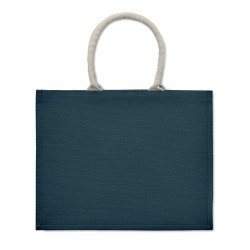 Sac Shopping Éco-responsable Personnalisé en Jute Élégant AURA Matières : jute Couleurs : bleu objet promotionnel éco-responsabl