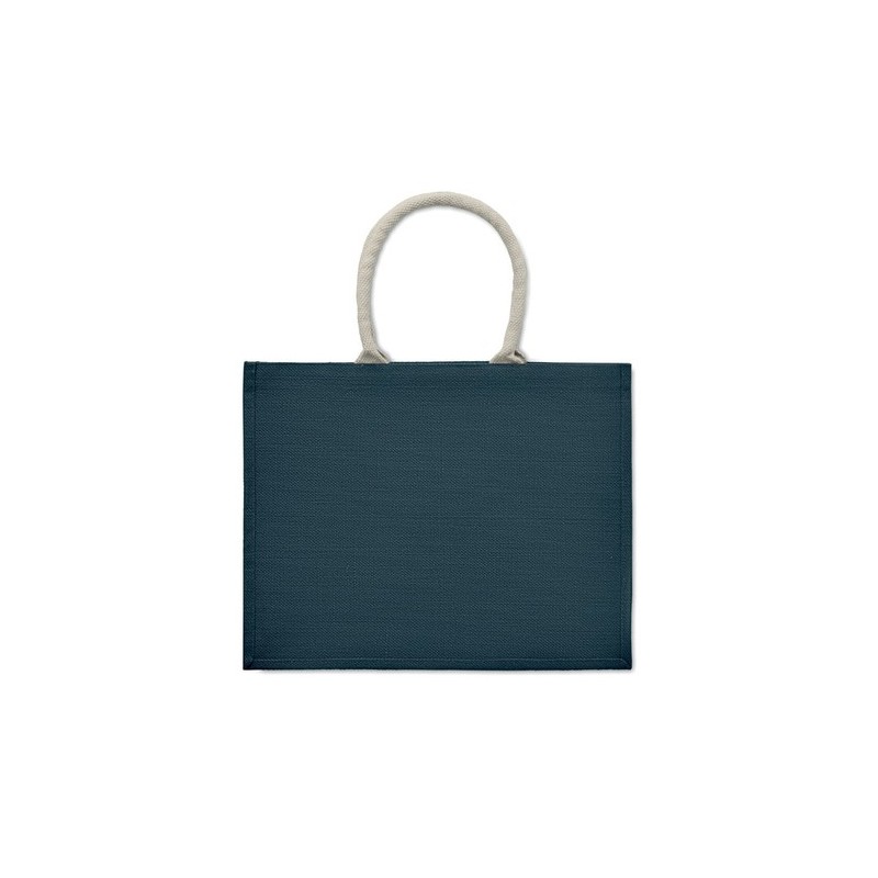 Sac Shopping Éco-responsable Personnalisé en Jute Élégant AURA Matières : jute Couleurs : bleu objet promotionnel éco-responsabl