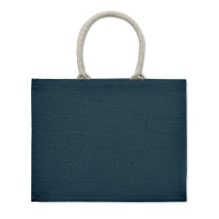 Sac Shopping Éco-responsable Personnalisé en Jute Élégant AURA Matières : jute Couleurs : bleu objet promotionnel éco-responsabl