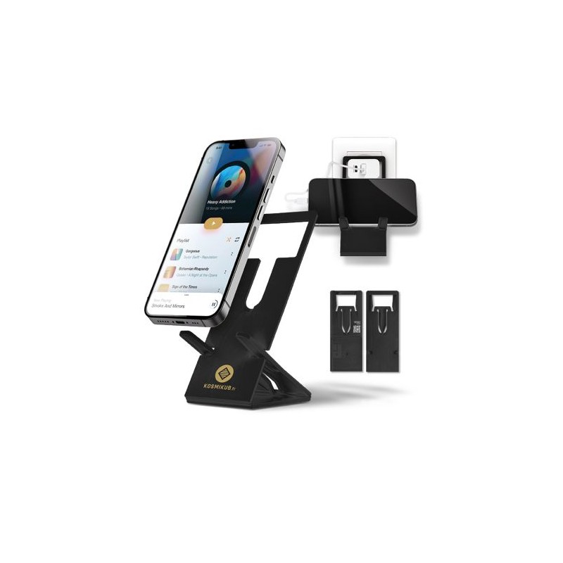 Support repliable extra-plat en matière recyclée pour téléphone