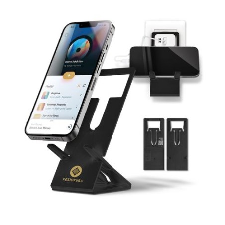 Support repliable extra-plat en matière recyclée pour téléphone