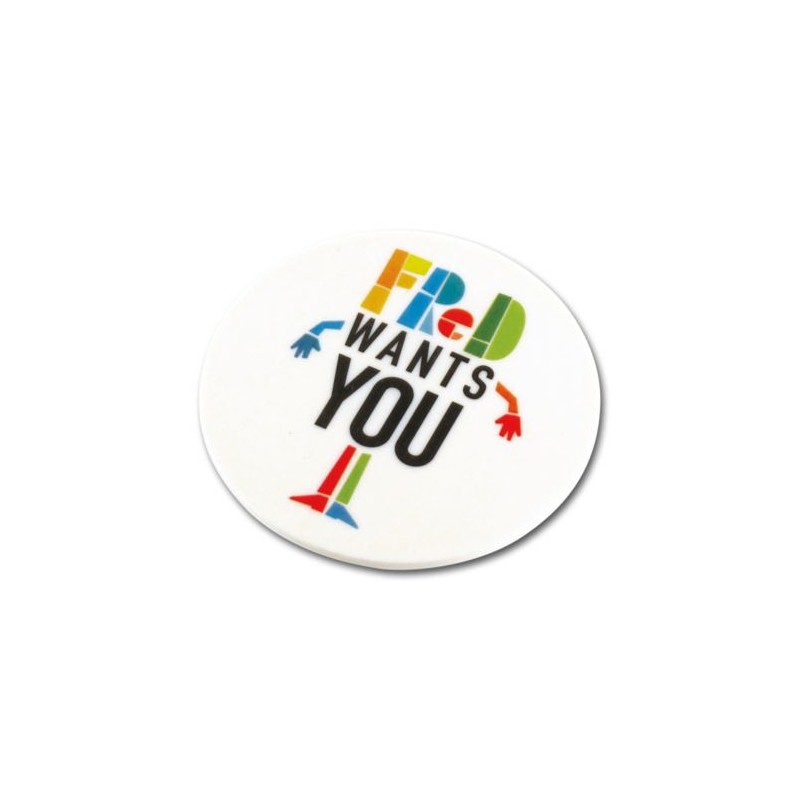 Badge Plastique Rond Ø55 mm avec Pince Épingle Personnalisé pas cher cadeau entreprise pas cher