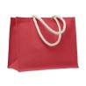 Sac Shopping Éco-responsable Personnalisé en Jute Élégant AURA Matières : jute Couleurs : rouge personnalisable avec votre logo