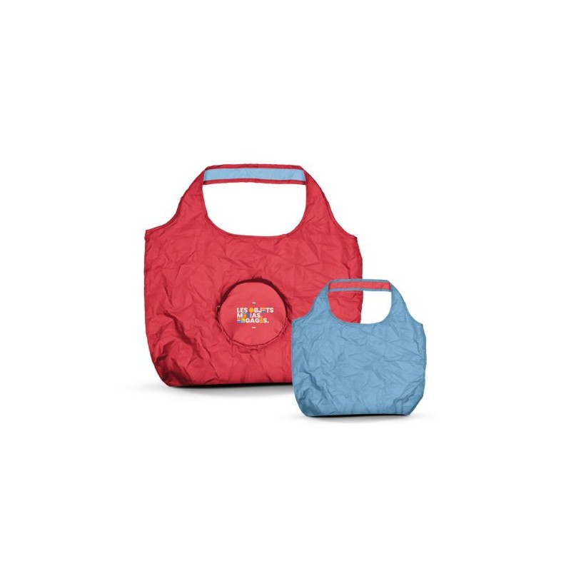 Sac Shopping Pliable Éco-responsable Bicolore 20L en rPET - Personnalisé cadeau client original