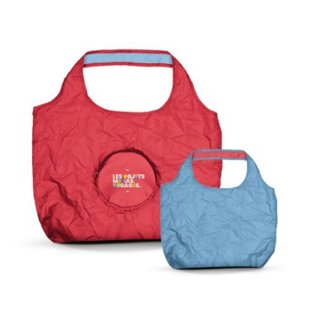 Sac Shopping Pliable Éco-responsable Bicolore 20L en rPET - Personnalisé cadeau client original
