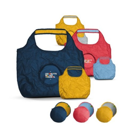 Sac Shopping Pliable Éco-responsable Bicolore 20L en rPET - Personnalisé personnalisable avec votre logo
