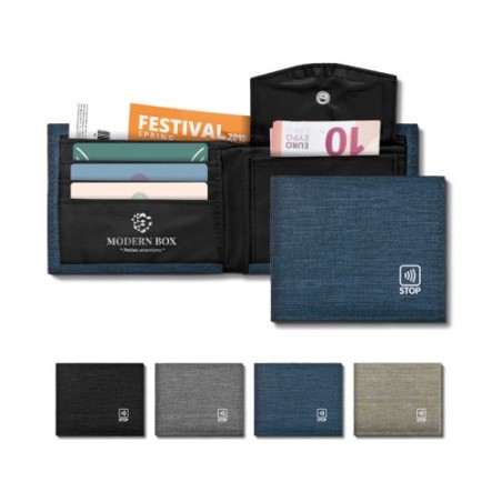 Porte-monnaie Éco-responsable Anti RFID en rPET - Sécurisé et Pratique goodies publicitaire événementiel
