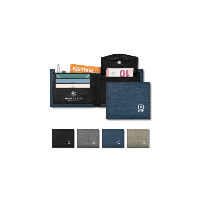 Porte-monnaie Éco-responsable Anti RFID en rPET - Sécurisé et Pratique cadeau entreprise pas cher