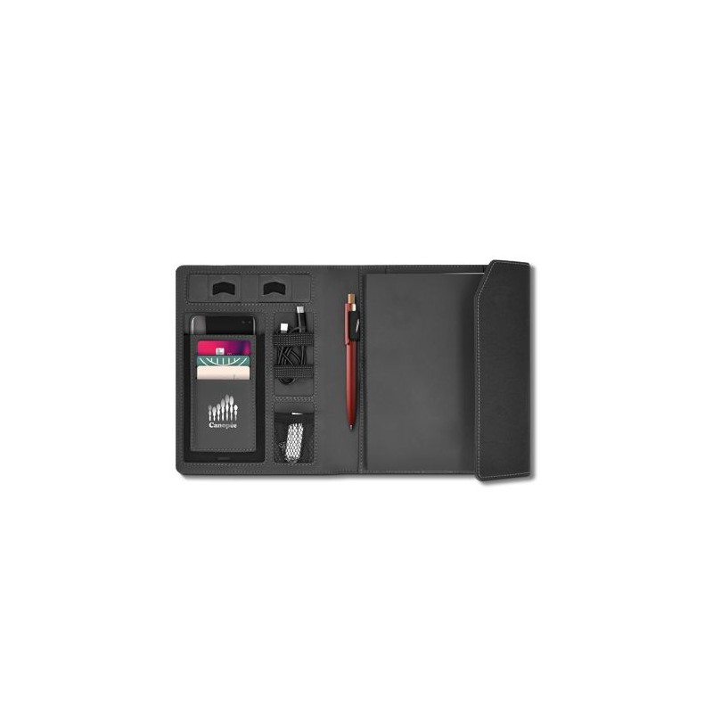 Conférencier A5 Éco-responsable avec Chargeur à Induction et Batterie 5000 mAh goodies publicitaire événementiel