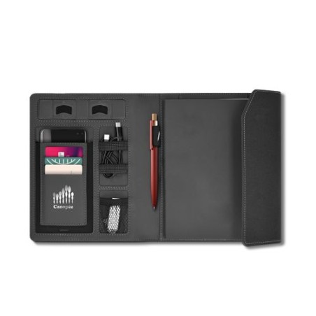 Conférencier A5 Éco-responsable avec Chargeur à Induction et Batterie 5000 mAh goodies publicitaire événementiel