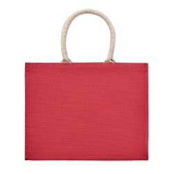 Sac Shopping Éco-responsable Personnalisé en Jute Élégant AURA Matières : jute Couleurs : rouge livraison express 24h 48h