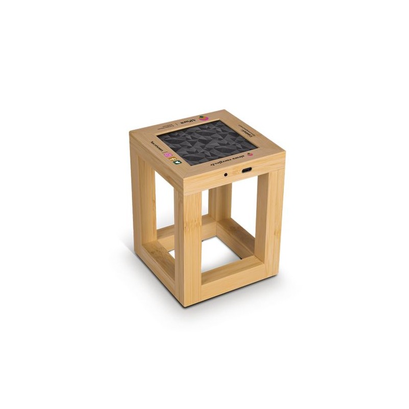 Lampe Solaire Éco-responsable et Élégante en Bambou Personnalisée pas cher impression haute définition
